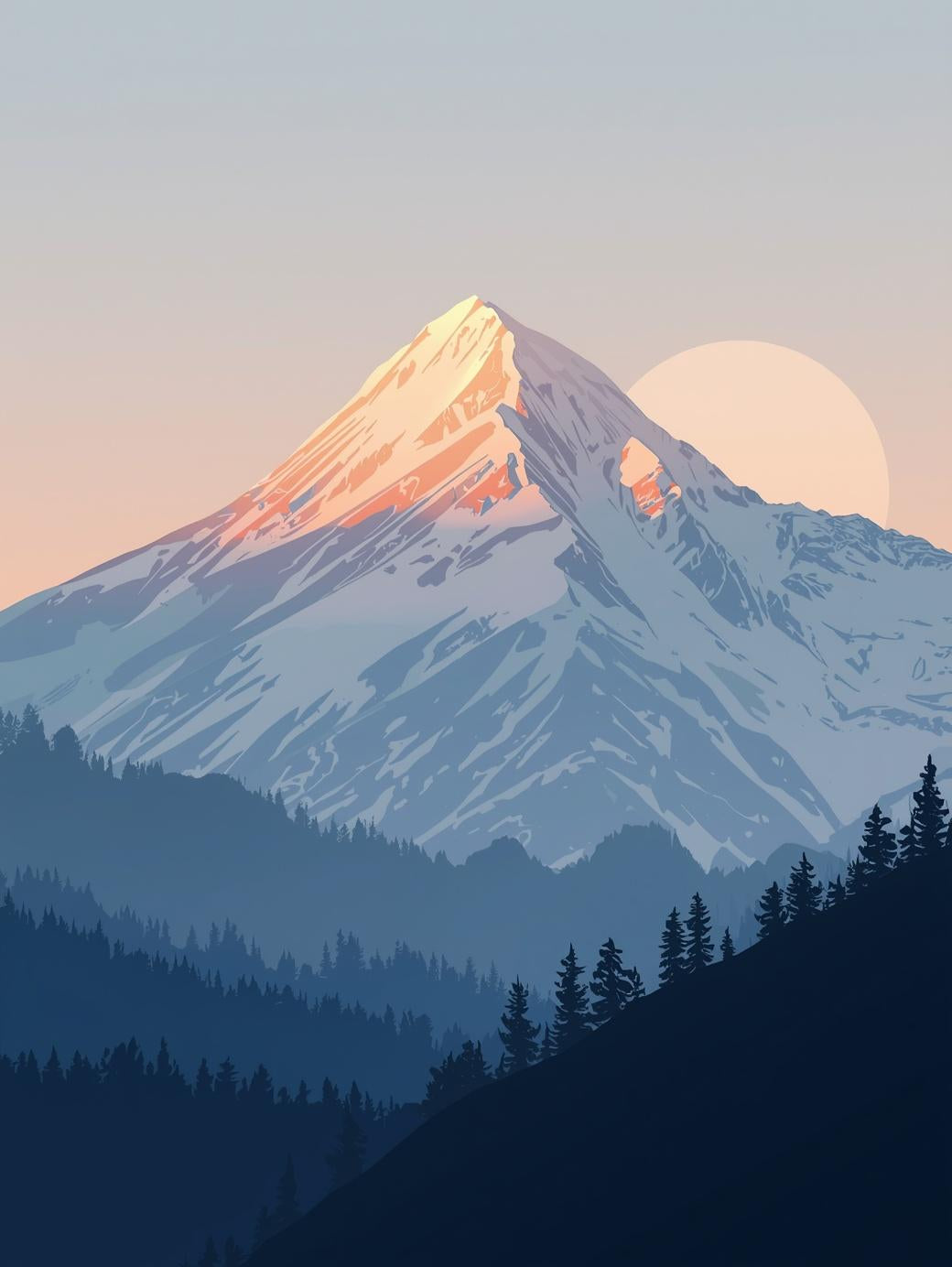 Paint by Number Sunset Mountain Peak – Easy Paint by Number Kit