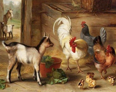 Paint by Number Farm Chicks and Goats-Edgar Hunt