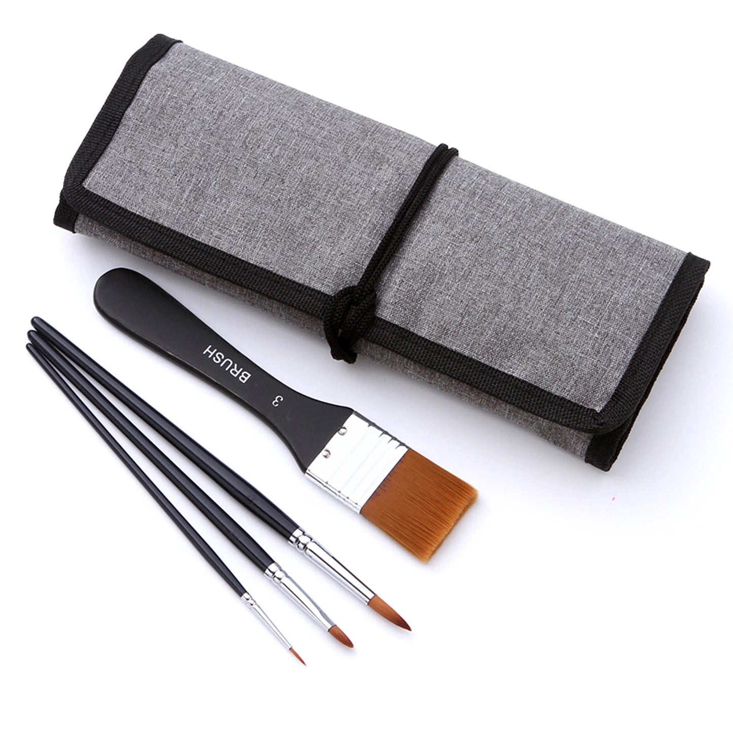 18pcs Premium Artist Paint Brush Set with Roll up Pouch