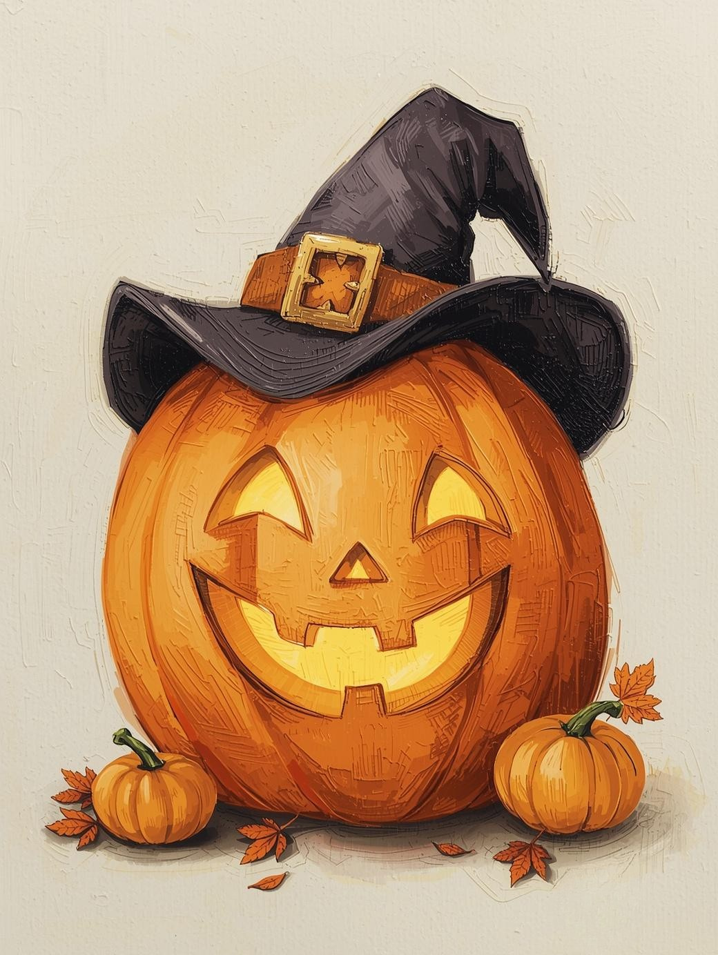 Paint by Number Whimsical Witch Hat Pumpkin – Cozy DIY Paint by Number Kit