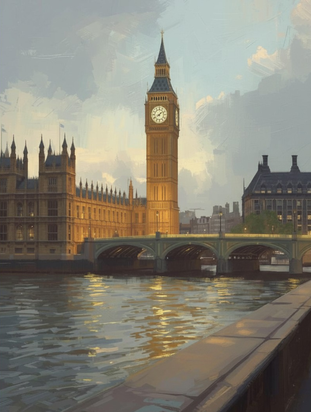 Paint by Number Big Ben and Westminster Bridge at Sunset – Adult Paint by Number Kit