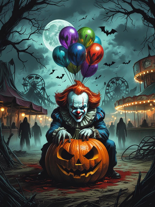 Moonlit Horror Pumpkins Paint by Number