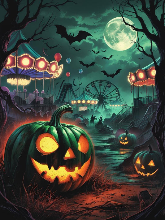 The Grinning Nightmare Pumpkin Paint by Number