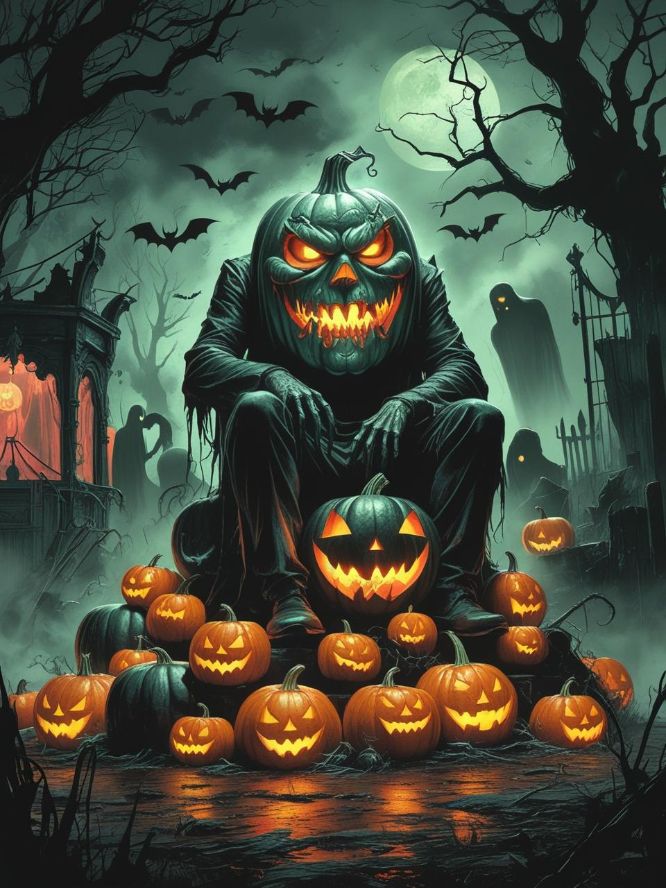 The Pumpkin King’s Throne Paint by Number