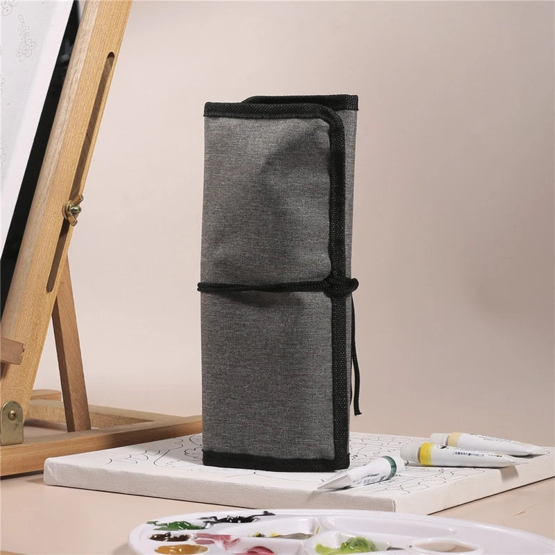 24 Piece Premium Artist Paint Brush Set with Roll up Pouch
