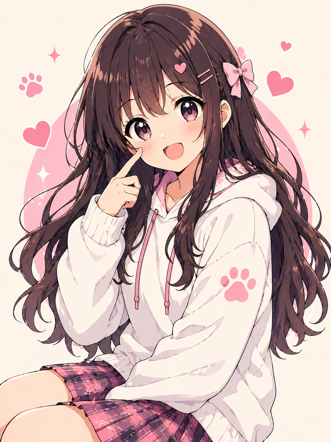 Paint by Number Anime Girl in a Blush Pink Hoodie – Paint by Number Kit