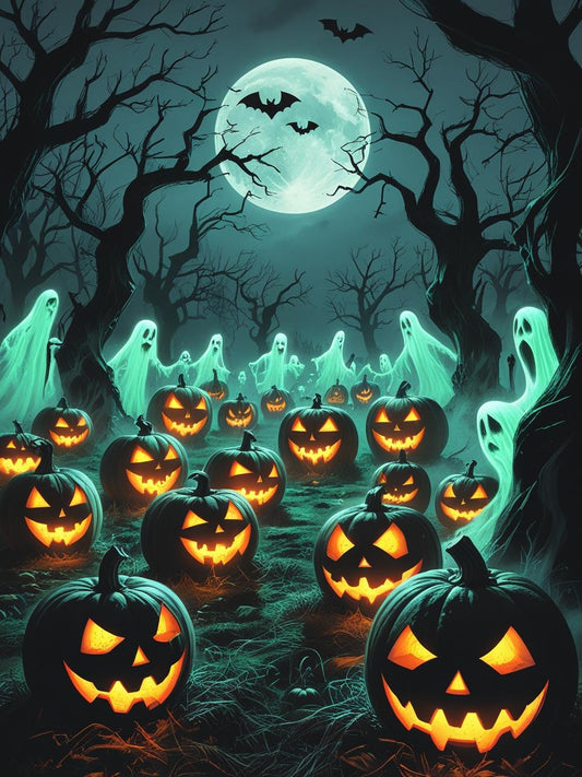 Pumpkin Horror Night Paint by Number