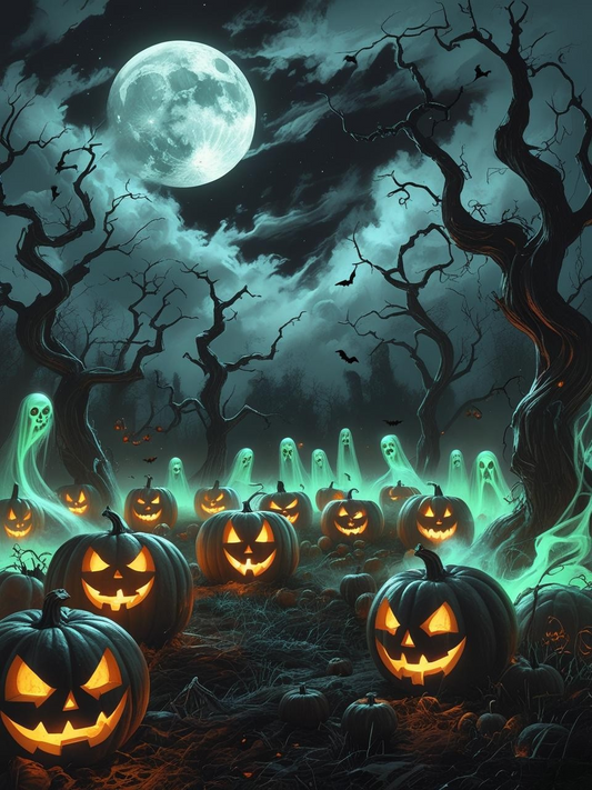 Moonlit Pumpkins Paint by Number