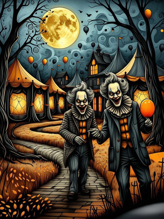 Midnight Clown Carnival Paint by Numbers