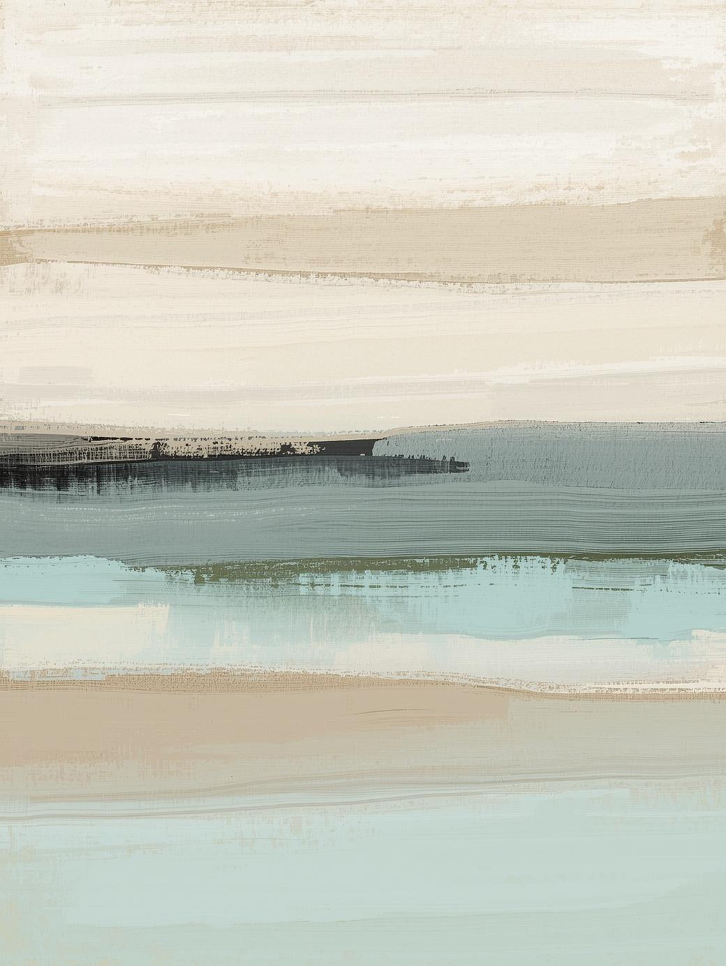 Paint by Number Abstract Coastal Calm – Neutral Blue Shoreline Wall Art Kit for Adults