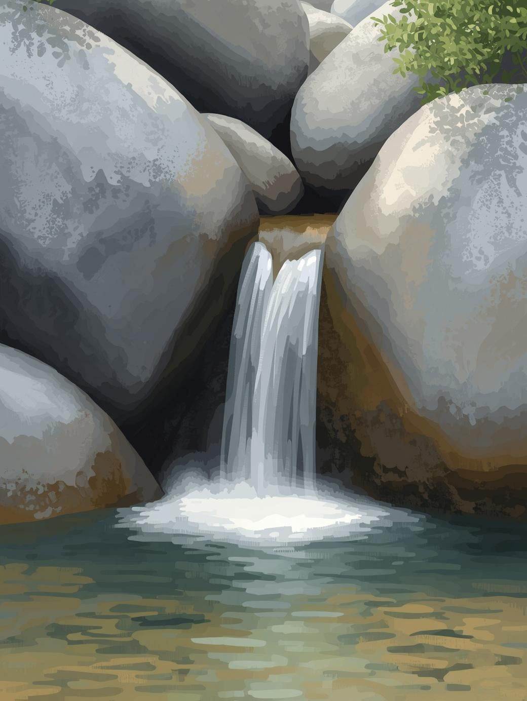 Paint by Number Hidden Rock Waterfall – Beginner Friendly Paint by Number Kit