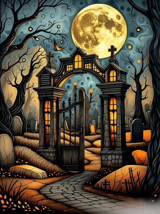 The Haunted Resting Place Paint by Number