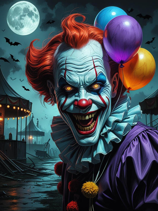 The Haunted Carnival Clown Paint by Number