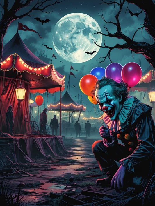 Sinister Smiles Clown Paint by Numbers