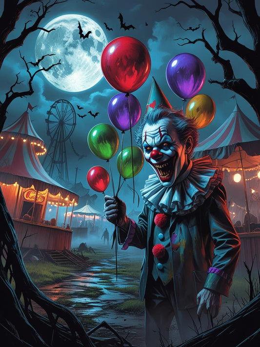 Terrifying Clown Carnival Paint by Number