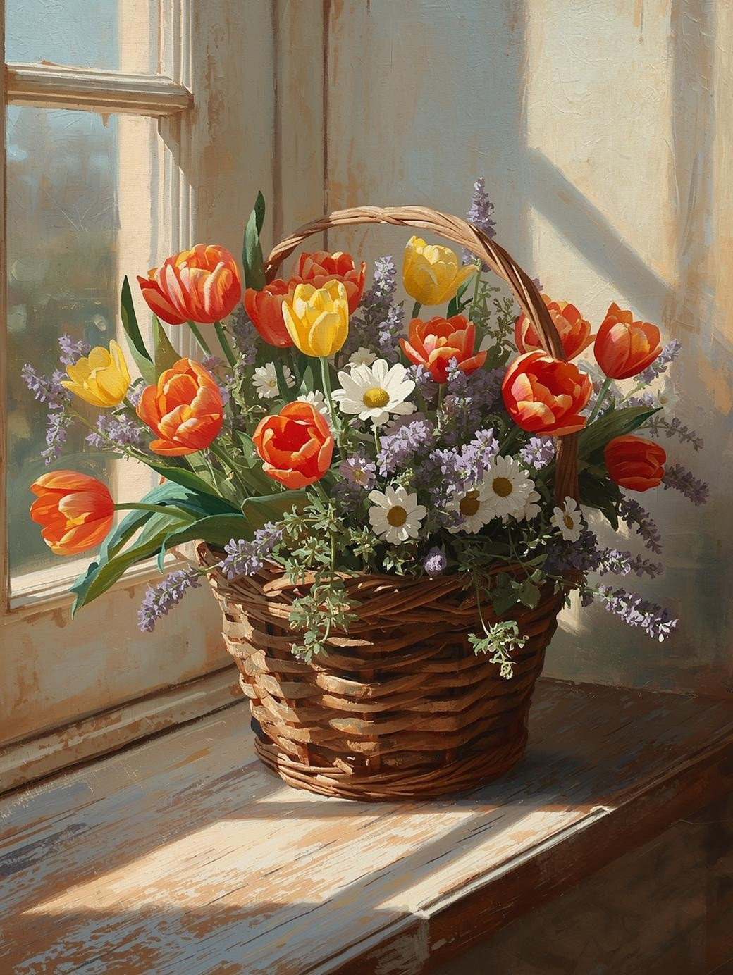 Paint by Number Rustic Tulip Bouquet