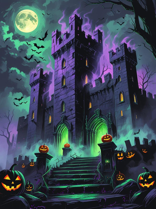 Midnight at the Haunted Castle Paint by Number