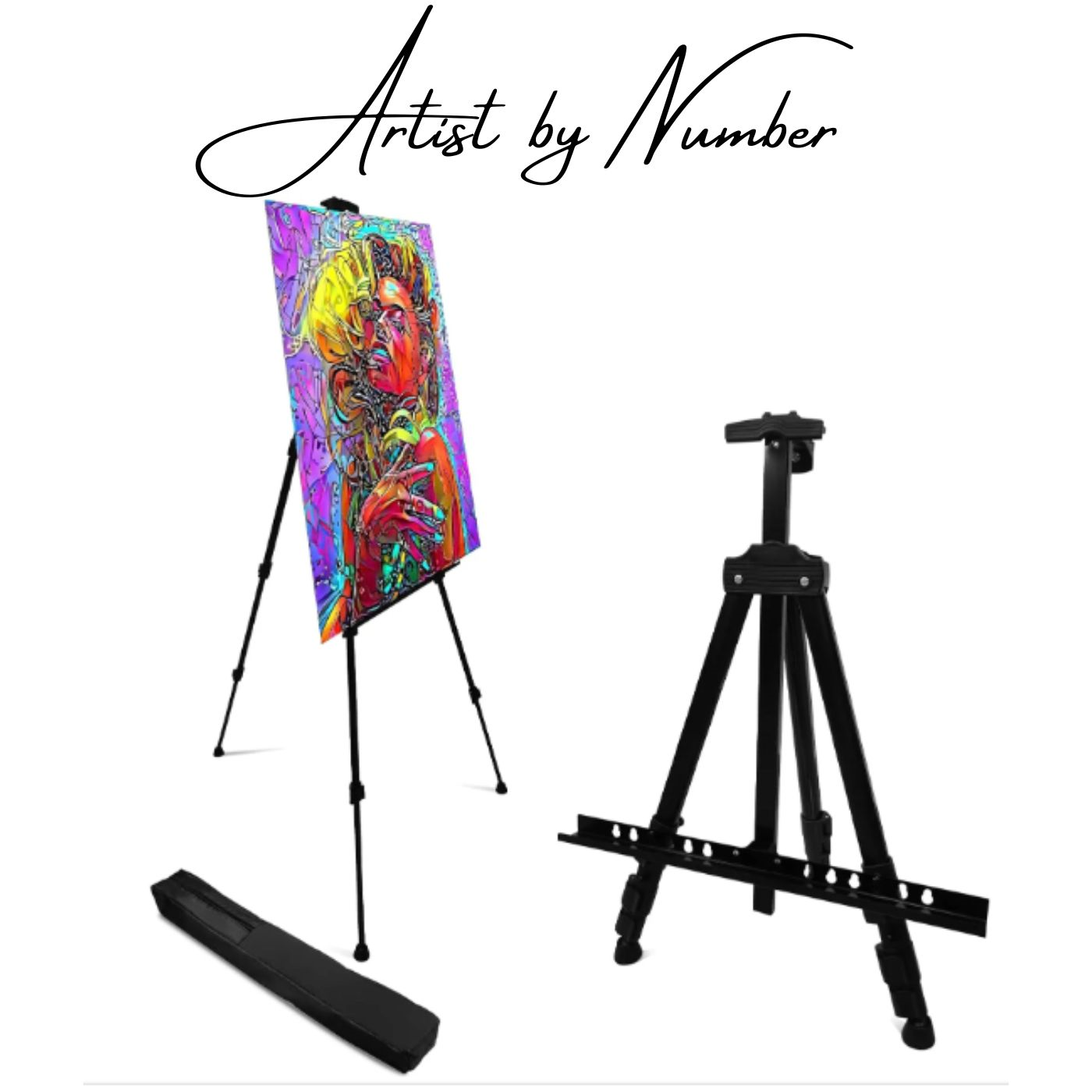 Artist's Pink Adjustable Metal Tripod Easel with Portable Carrying Case
