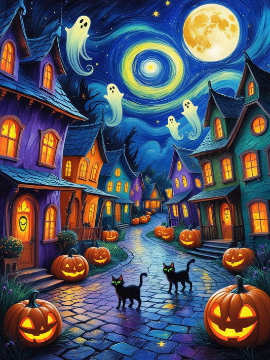 The Haunted Hamlet Paint by Numbers