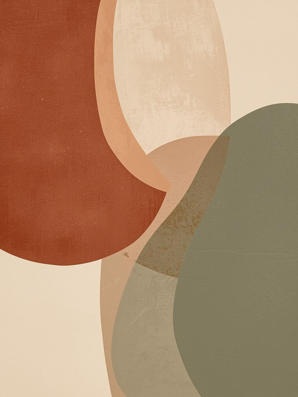 Paint by Number Abstract Neutral Earth Tones – Modern Organic Shapes Wall Art for Adults