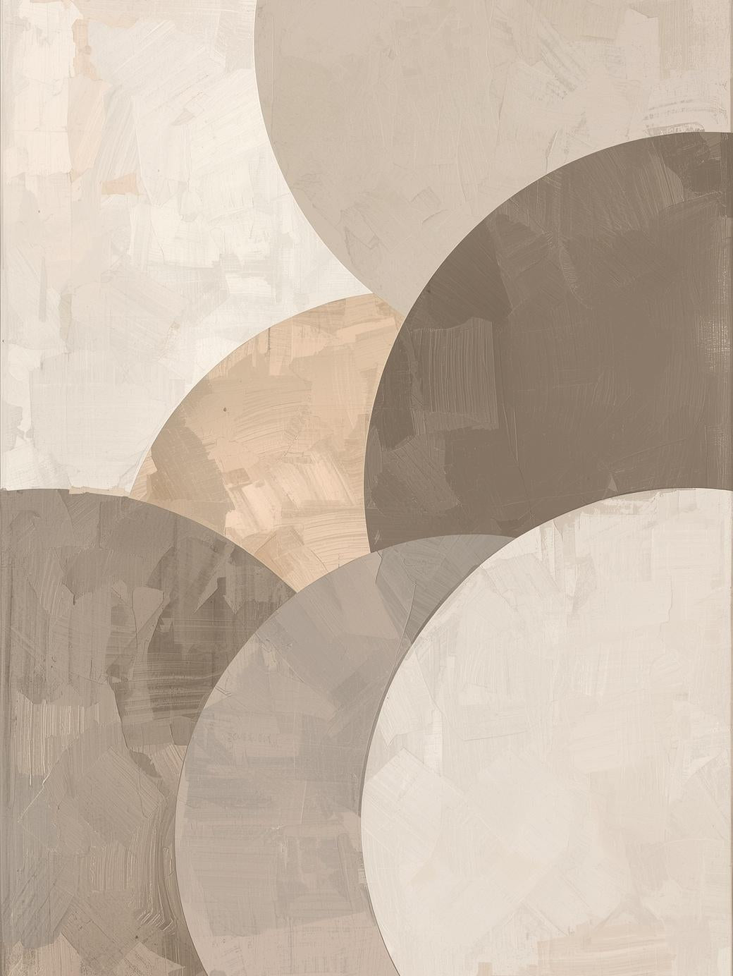 Paint by Number Abstract Neutral Overlapping Circles – Soft Minimalist Wall Art for Adults