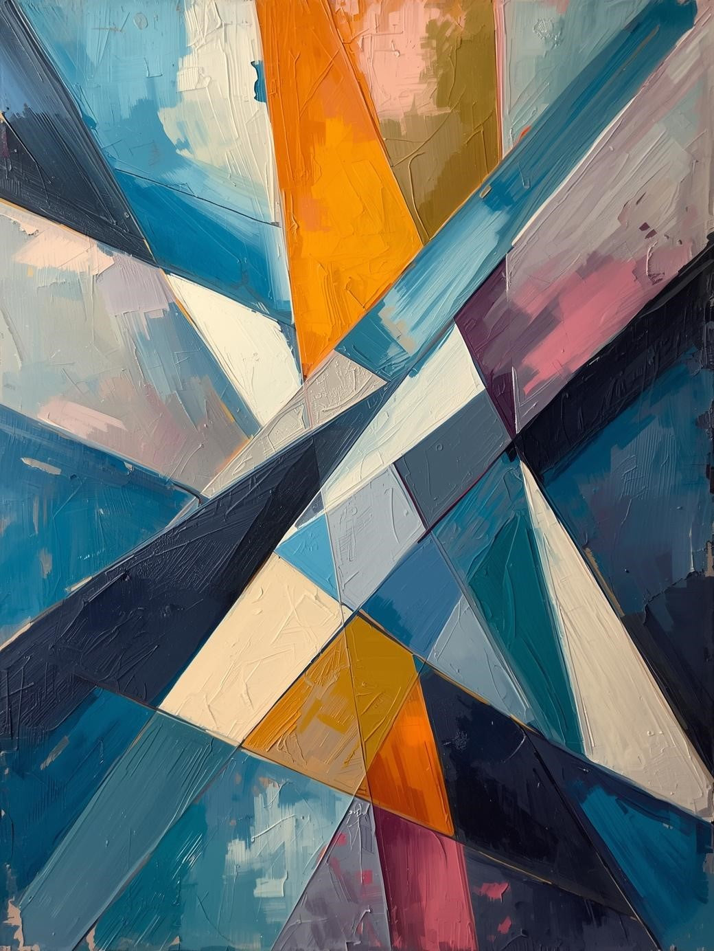 Paint by Number Abstract Color Burst Geometry – Contemporary Statement Wall Art