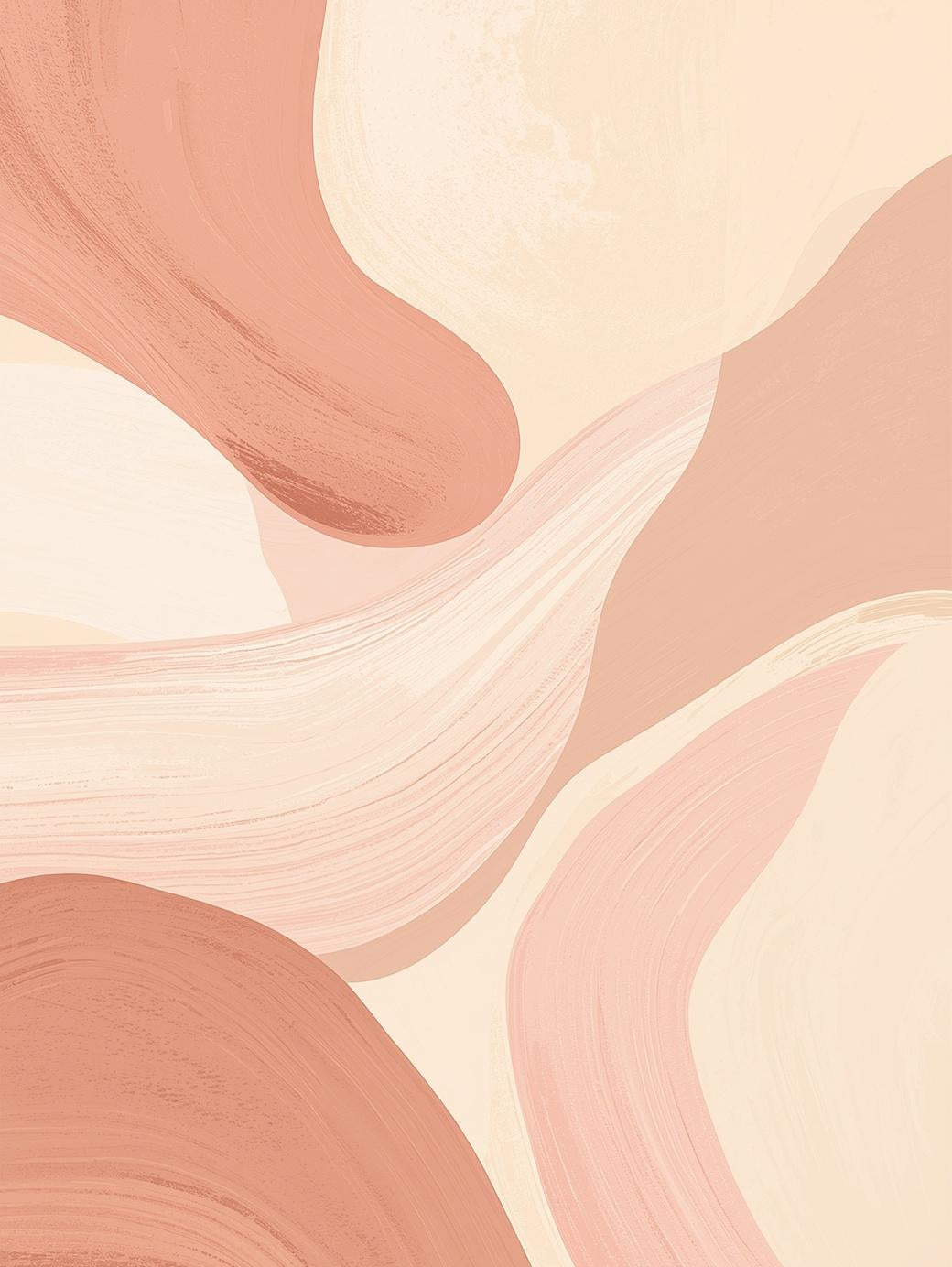 Paint by Number Abstract Blush Flowing Curves – Minimalist Neutral DIY Kit