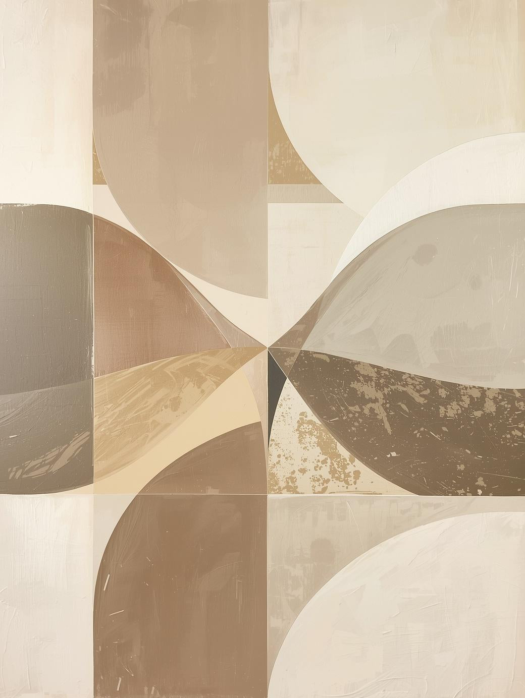 Paint by Number Abstract Neutral Pinwheel Shapes – Modern Textured Wall Art
