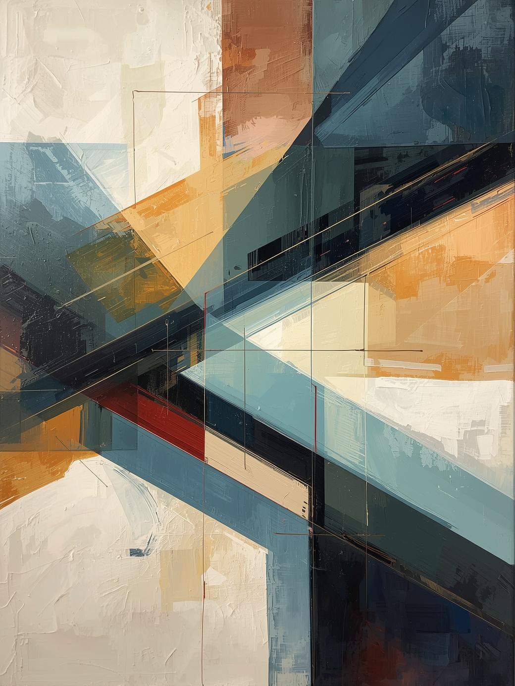 Paint by Number Abstract Geometric Lines – Modern Urban Wall Art for Adults