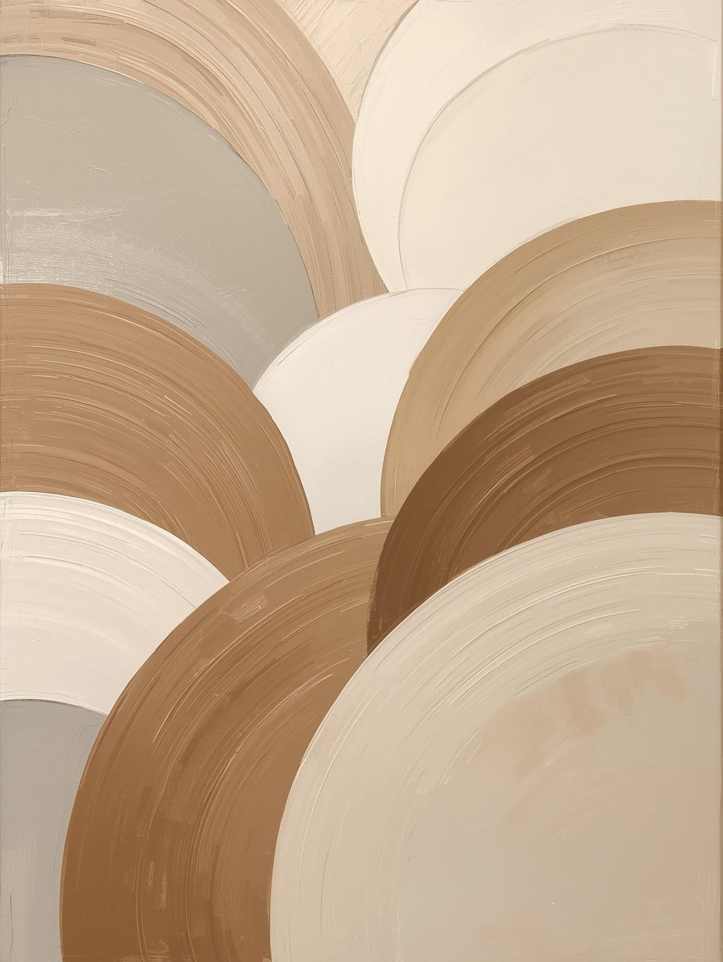 Paint by Number Abstract Layered Circles Neutral – Contemporary Wall Art