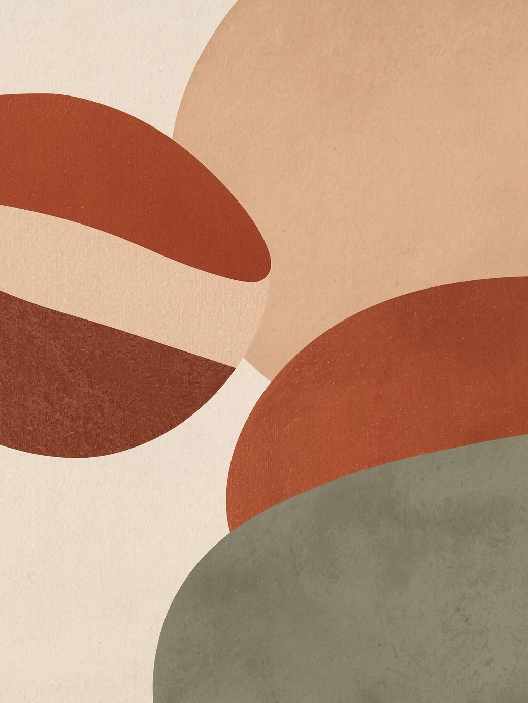 Paint by Number Abstract Terracotta Shapes – Minimalist Boho Wall Art for Adults