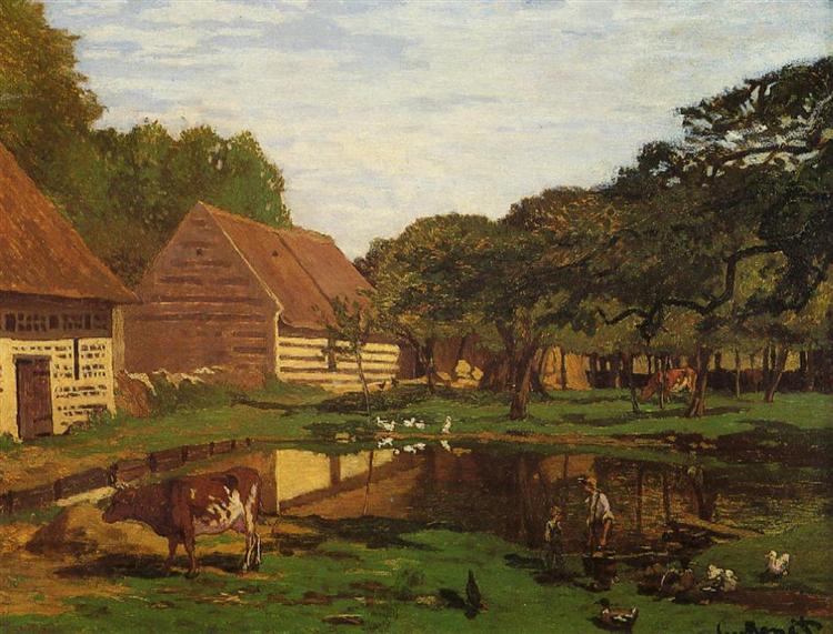 Paint By Number A Farmyard in Normandy - Claude Monet