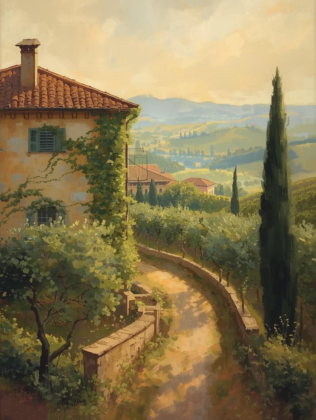 Paint by Number Tuscan Hillside Villa View – Paint by Number Kit for Adults