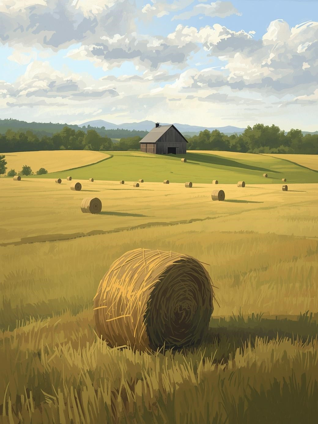 Paint by Number Quiet Country Barn Landscape – Adult Paint by Number Kit