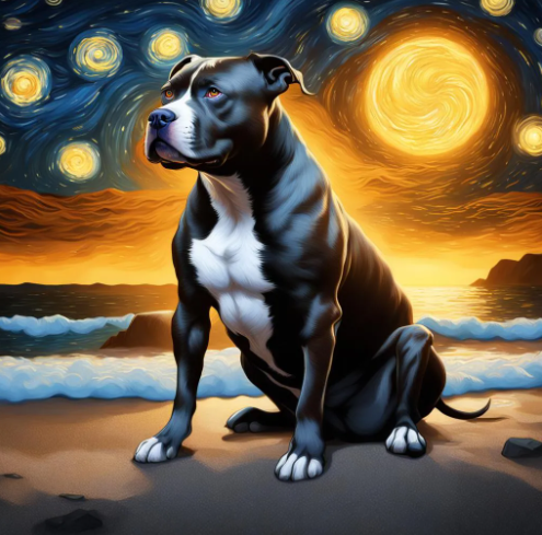 Paint By Number American Staffordshire Terrier Sunset Serenade