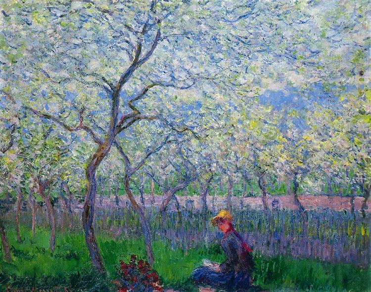 Paint By Number An Orchard in Spring - Claude Monet