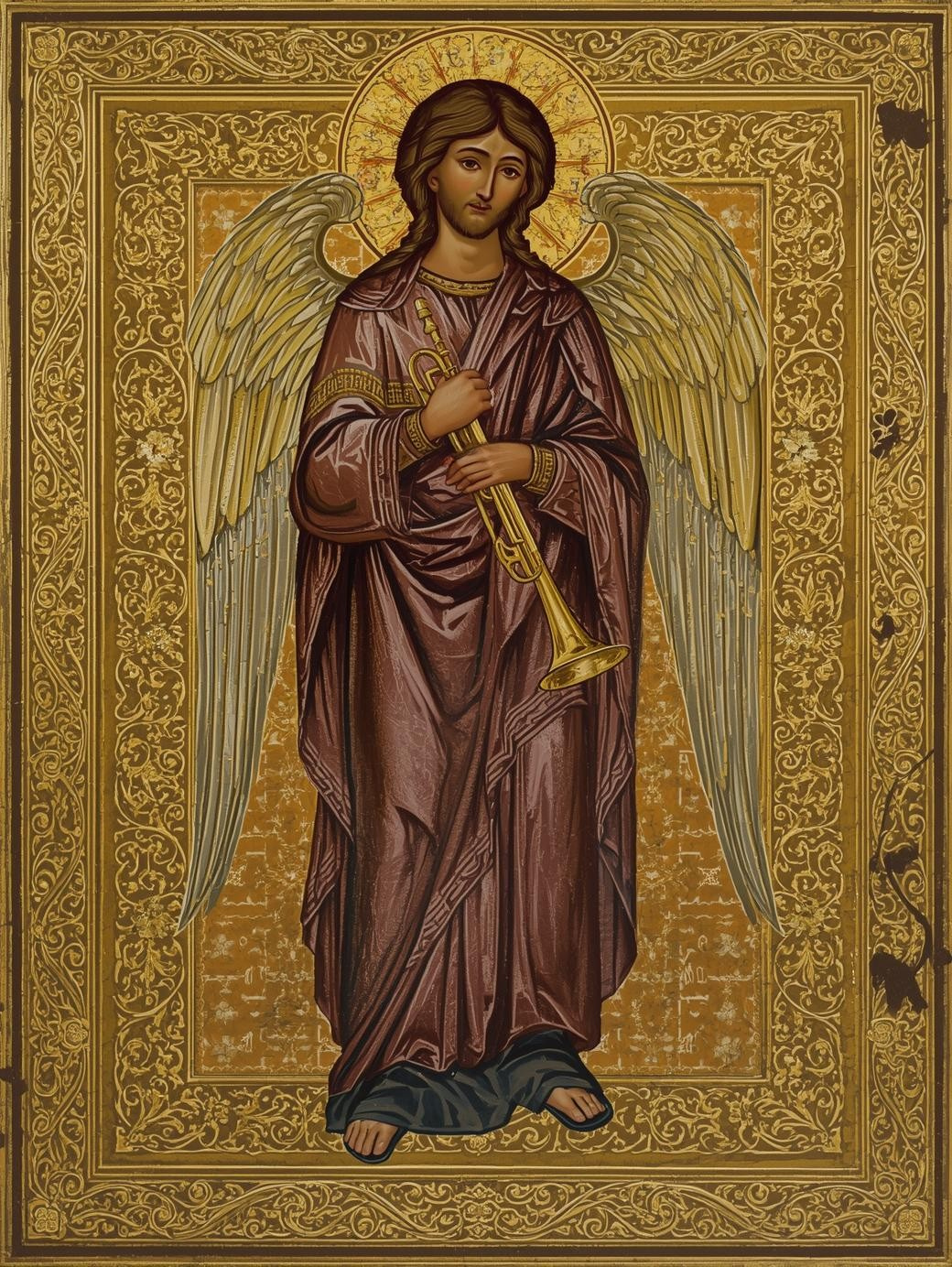 Trumpeting Angel – Herald of Heaven Icon Paint by Number