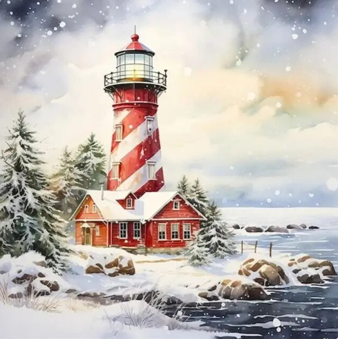 Paint by Number Arctic Glow Lighthouse