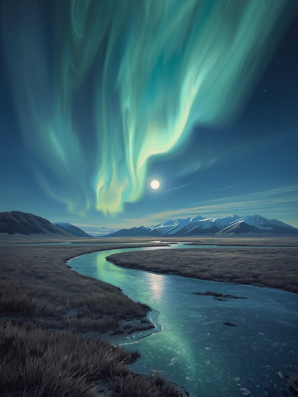 Arctic National Park (Alaska) Northern Lights Paint by Number