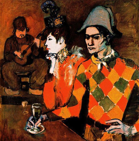 Paint By Number At Lapin Agile Harlequin with Glass