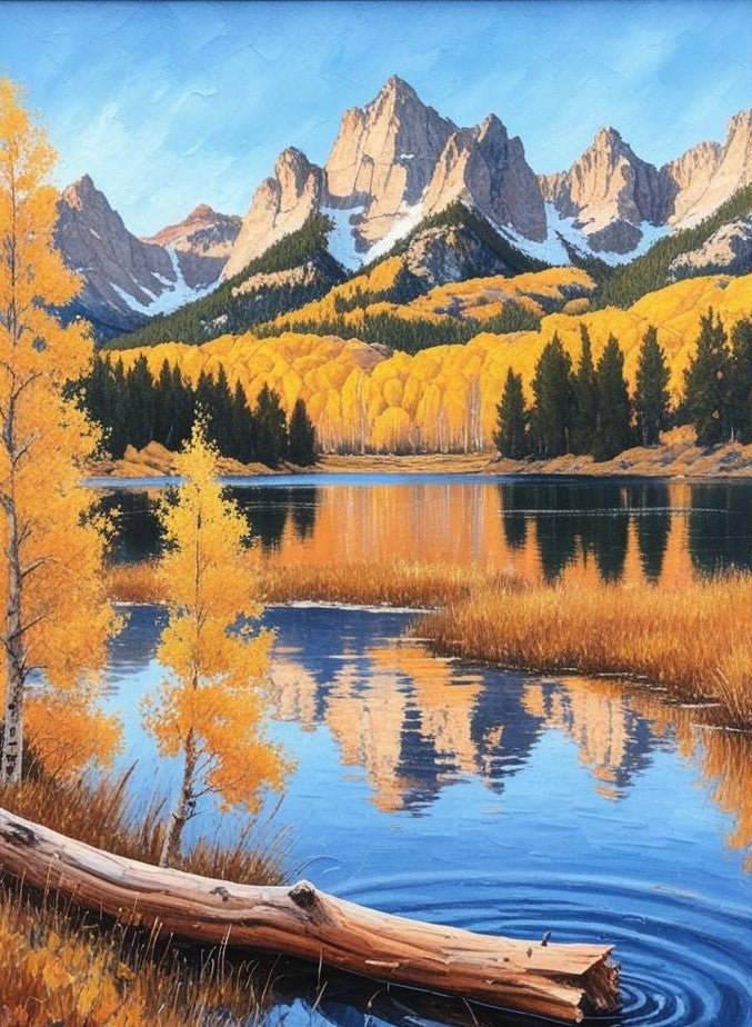Paint by Number Grand Teton National Park (Wyoming) Autumn Reflection on Jenny Lake