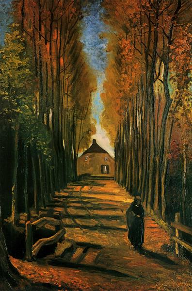Avenue of Poplars at Sunset - Vincent Van Gogh Paint by Number