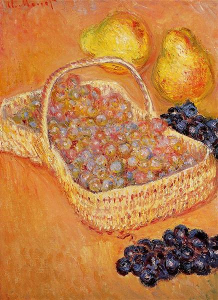 Paint By Number Basket of Graphes, Quinces and Pears - Claude Monet