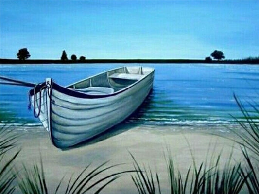 Boat on Beach Diamond Painting