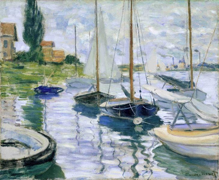 Paint By Number Boats at rest, at Petit-Gennevilliers - Claude Monet