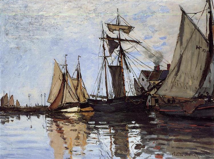 Paint By Number Boats in the Port of Honfleur - Claude Monet