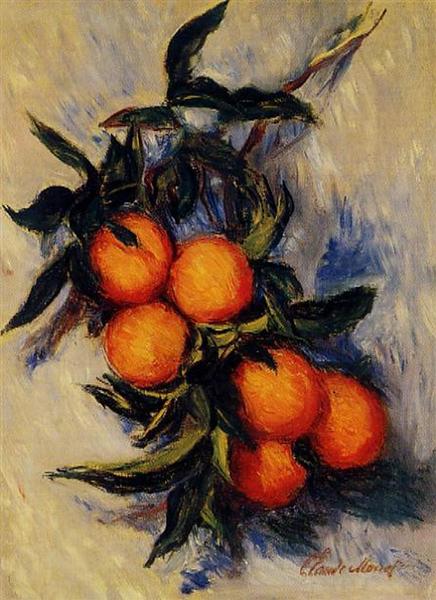 Paint By Number Branch of Orange Bearing Fruit - Claude Monet