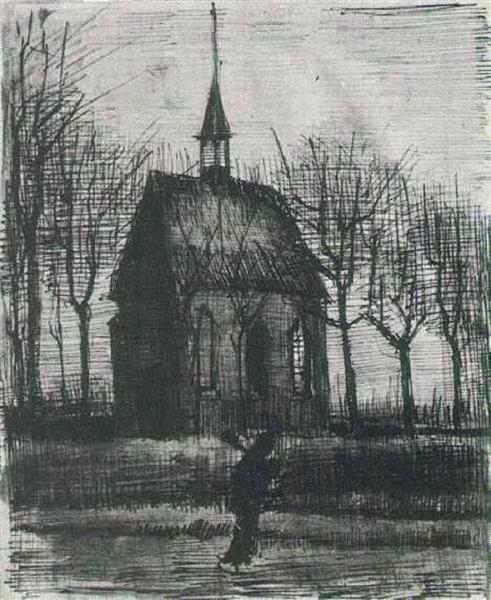 Church in Nuenen, with One Figure - Vincent Van Gogh Paint by Number