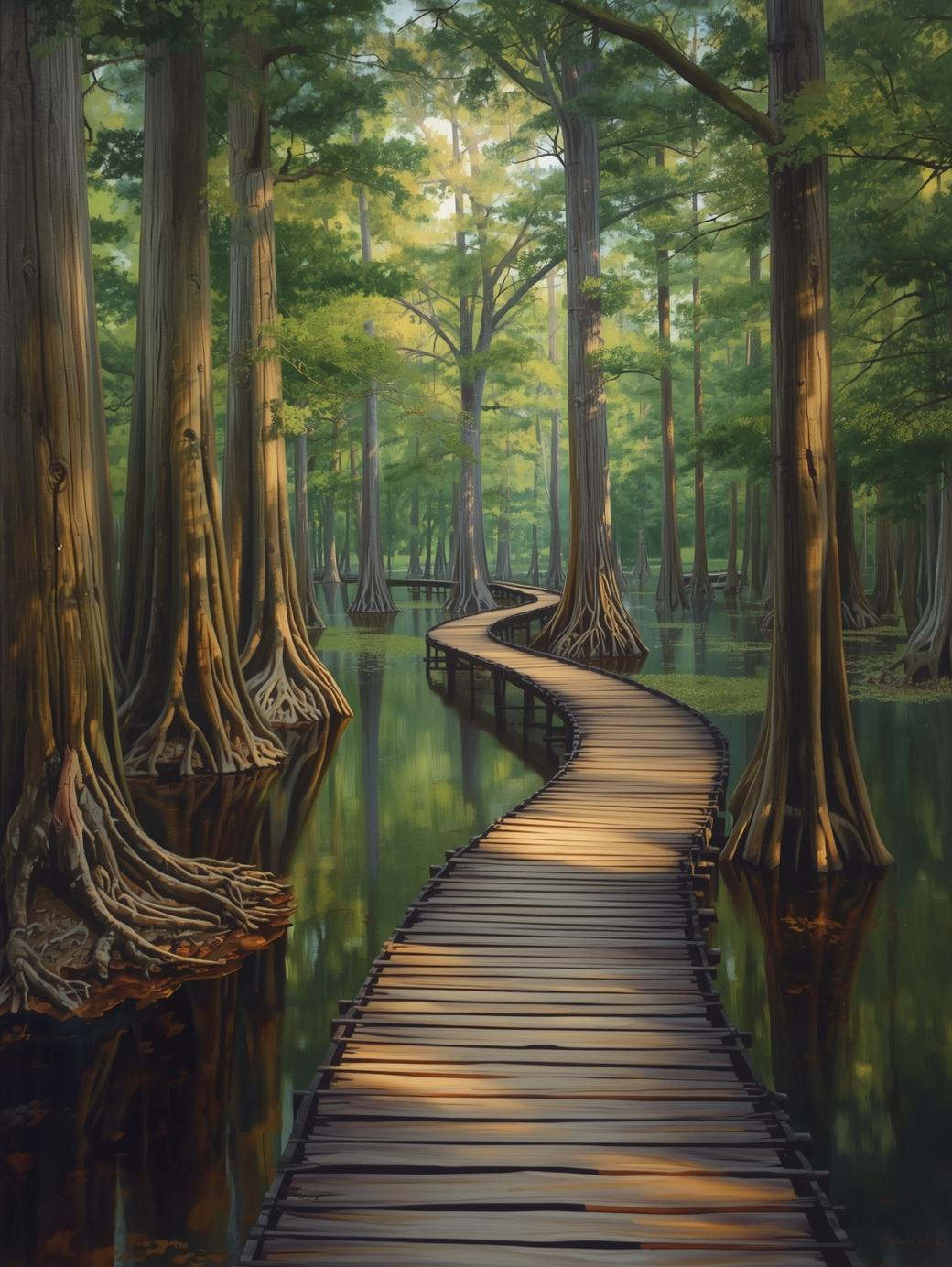Congaree National Park (South Carolina) – Cypress Forest Paint by Number