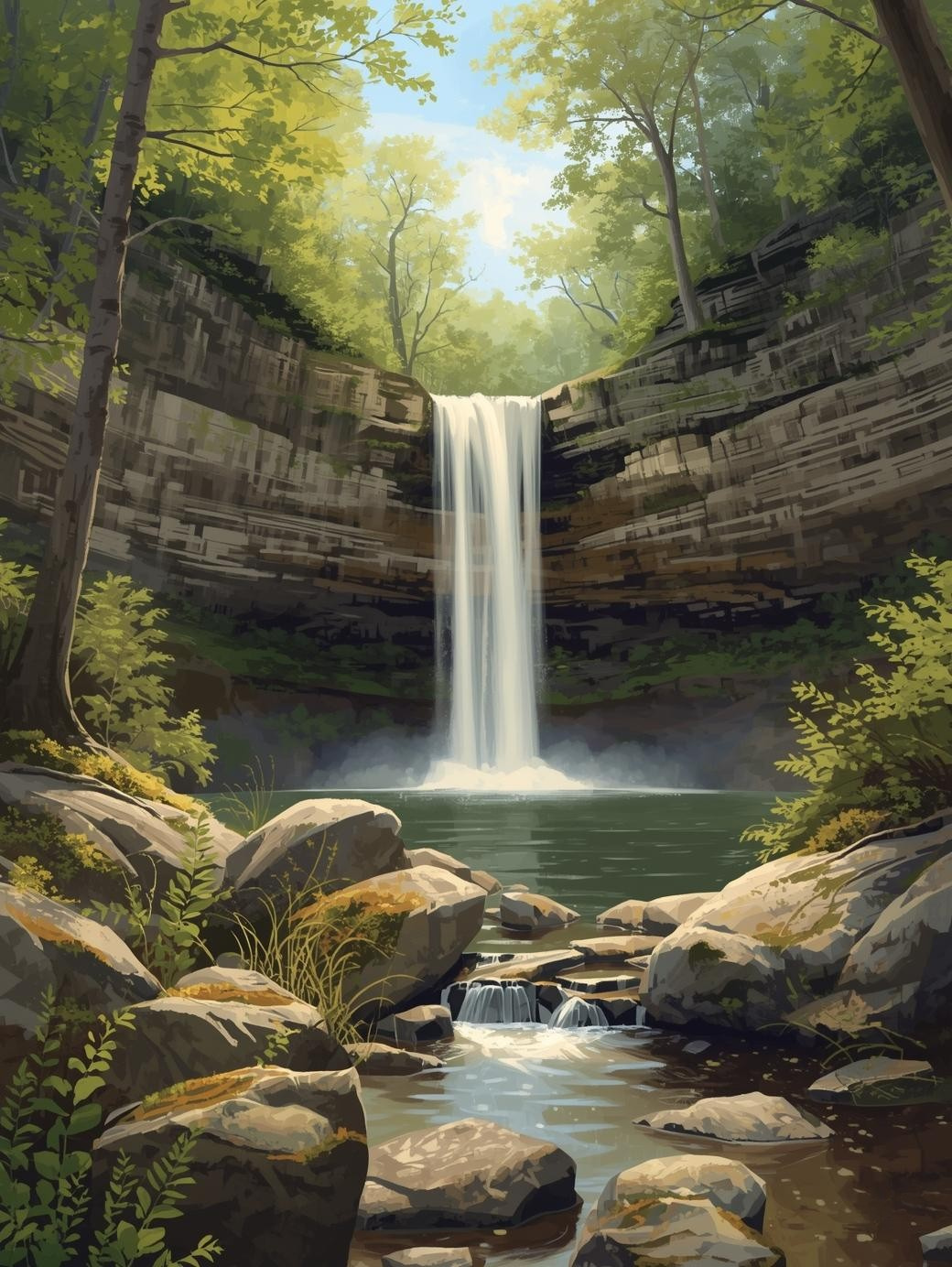 Cuyahoga Valley National Park (Ohio) – Brandywine Falls Paint by Number